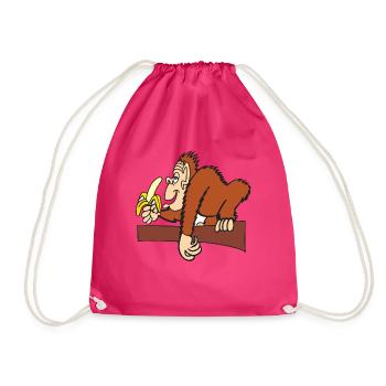 AFFE MIT BANANE! - Turnbeutel - Fuchsia - Vorne