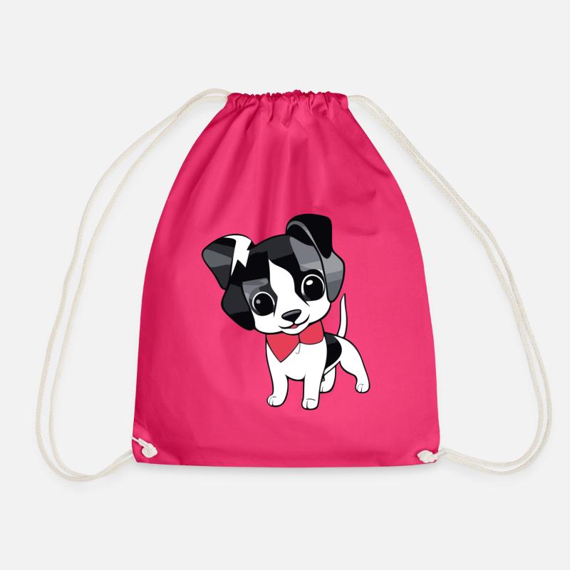 Cute Beautiful Chibi Dog - Drawstring Bag - fuchsia