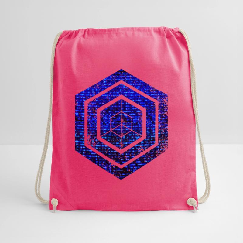 hexagon programming programmer coding geometric Drawstring Bag