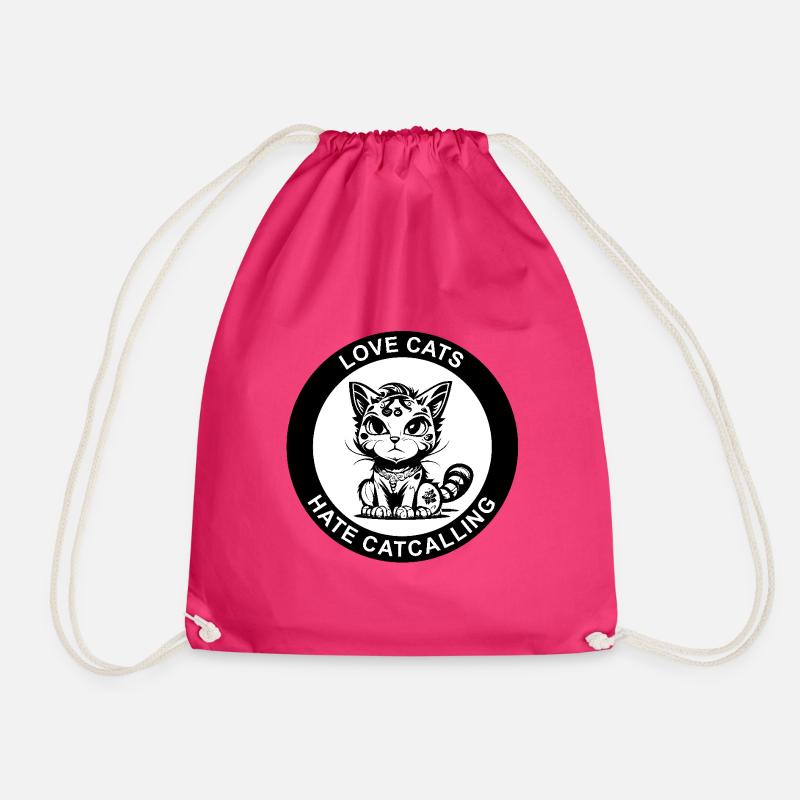 LOVE CATS HATE CATCALLING - Turnbeutel - Fuchsia