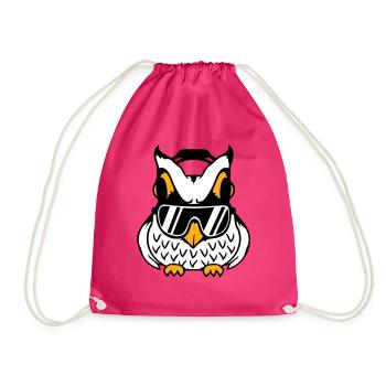 hibou écouteurs lunettes de soleil musique cool soirée d’écoute - Sac de sport léger - fuchsia - Devant