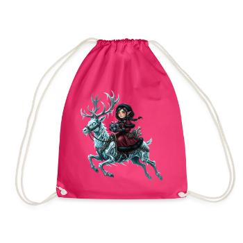 Der Geist des Winters – Keltischer Frostreiter - Turnbeutel - Fuchsia - Vorne