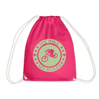 Bike Biken Fahrrad Design  - Turnbeutel - Fuchsia - Vorne