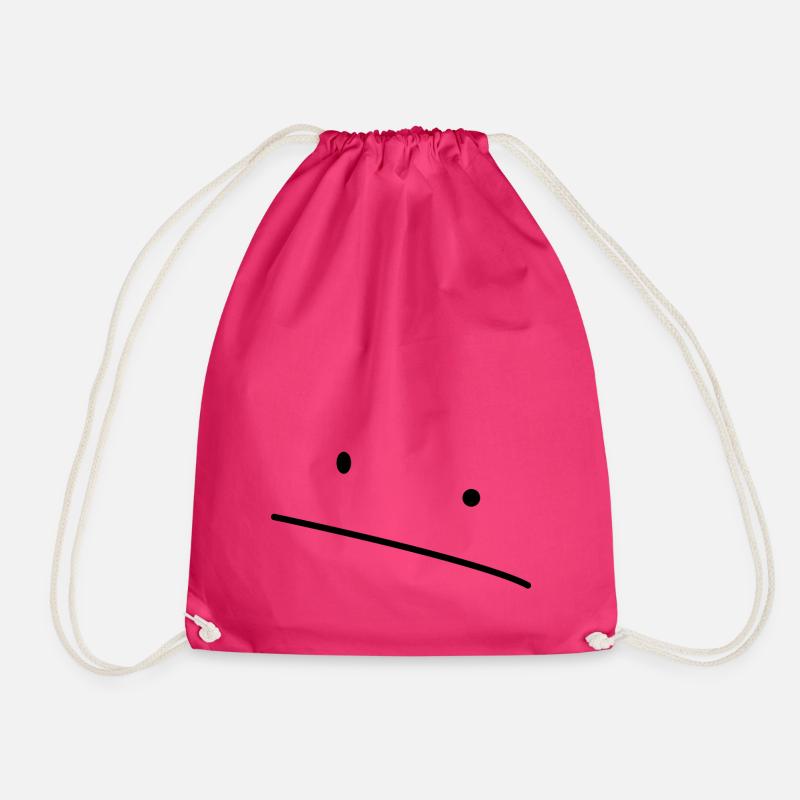 Blob Face - Drawstring Bag - fuchsia