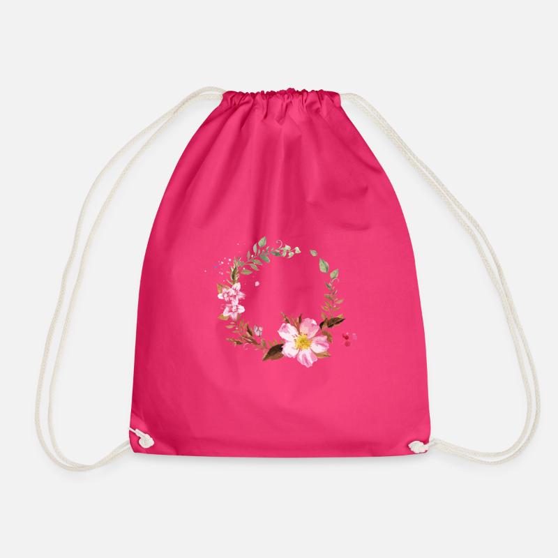 Blumen - Turnbeutel - Fuchsia