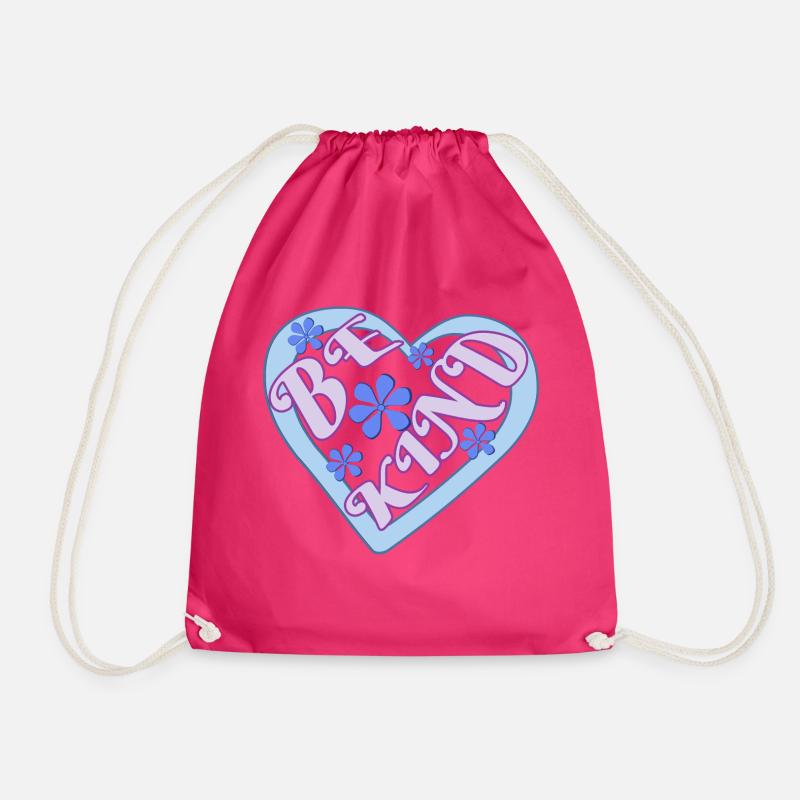 Be Kind - Drawstring Bag - fuchsia