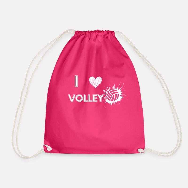 I LOVE VOLLEYBALL - Drawstring Bag - fuchsia