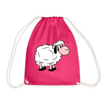 mouton bébé se tient mignon mignon agneau enfant cool bande dessinée - Sac de sport léger - fuchsia - Devant