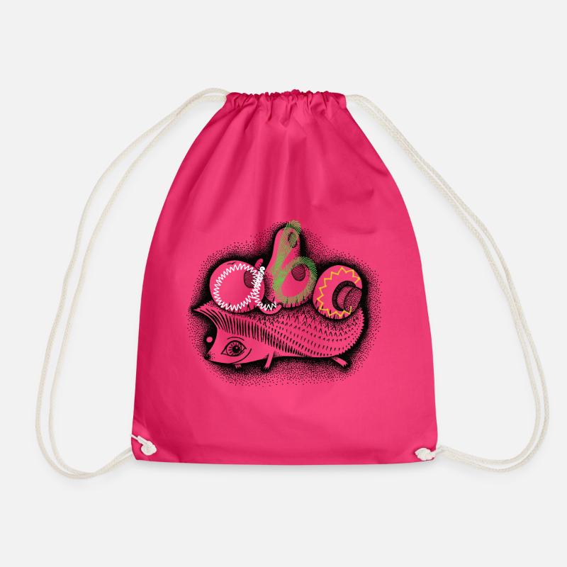 ABC-Igel übermalt Naht - Turnbeutel - Fuchsia