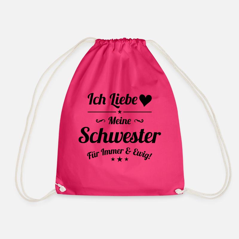 ich liebe meine Schwester - Turnbeutel - Fuchsia