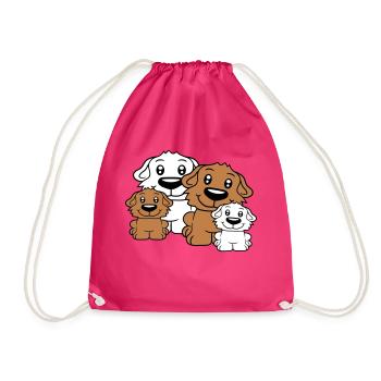 Chiens Famille Enfants Parents Mère Père Papa Maman - Sac de sport léger - fuchsia - Devant