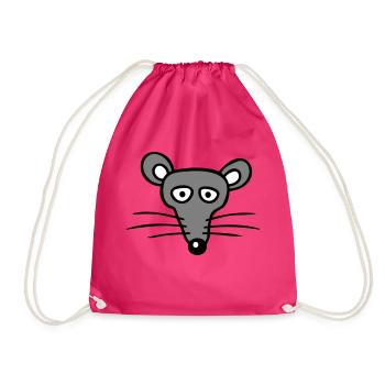 Maus Mäuschen Süße Kleine Ratte Nager Freundlich - Turnbeutel - Fuchsia - Vorne