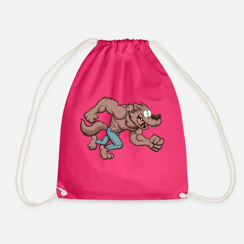 Laufender Werwolf - Turnbeutel - Fuchsia