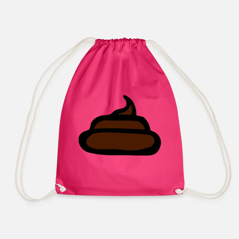 crap poo poop shit crap fun design - Drawstring Bag - fuchsia