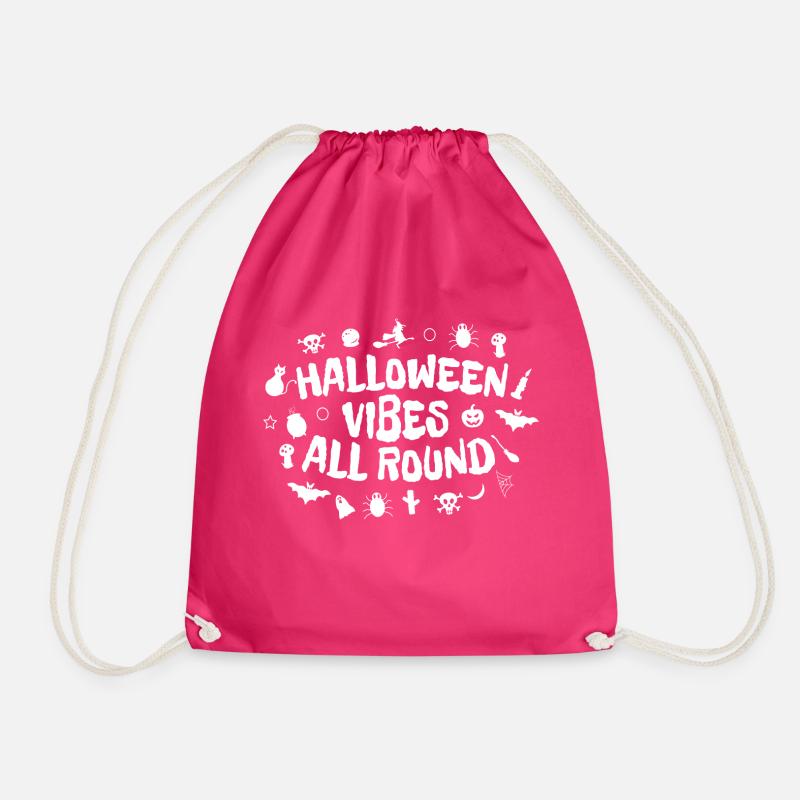 Halloween vibes all round - Drawstring Bag - fuchsia