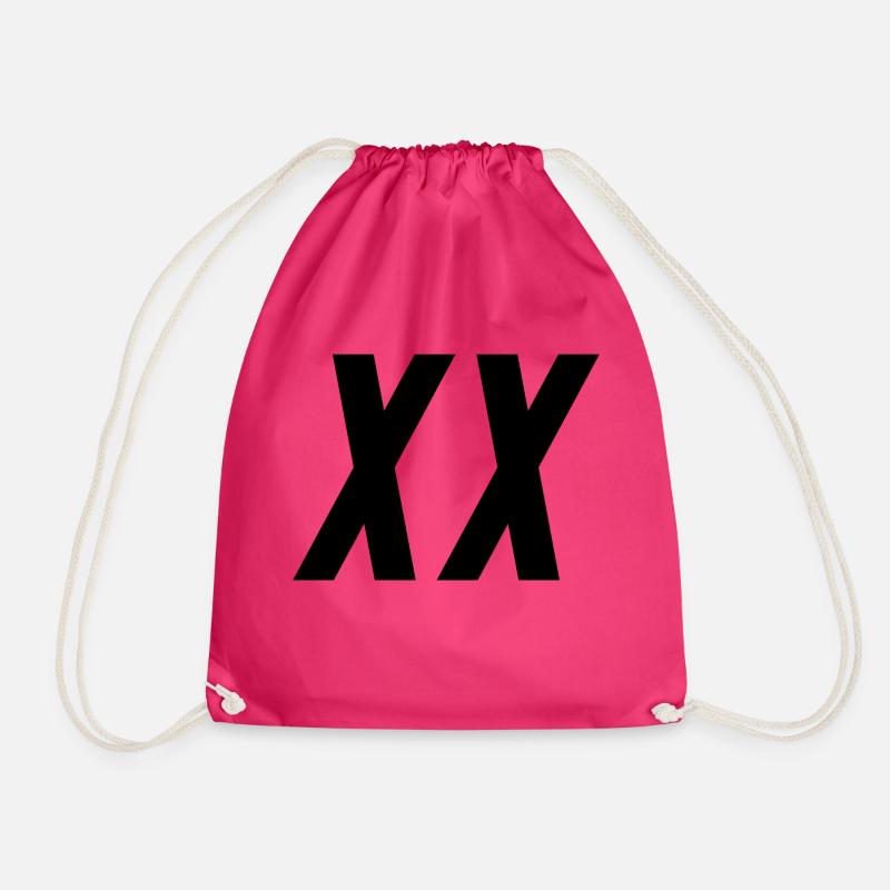 XX Two X Chromosomes - Drawstring Bag - fuchsia