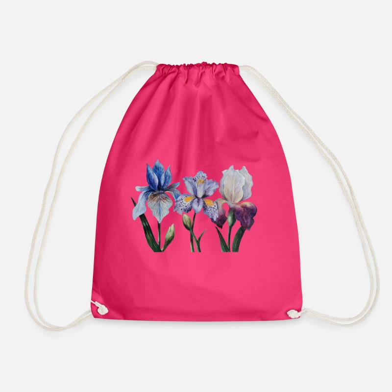 Iris Blumen - Turnbeutel - Fuchsia