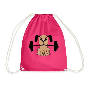 Chien Bodybuilder Muscles forts Gym Haltérophilie - Sac de sport léger - fuchsia - Devant