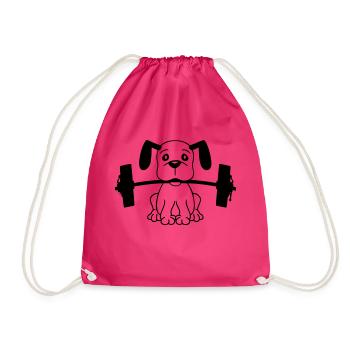 Chien Bodybuilder Muscles forts Gym Haltérophilie - Sac de sport léger - fuchsia - Devant