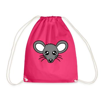 Mouse Mouse Cute Little Rat Rodent Friendly - Drawstring Bag - fuchsia - Front