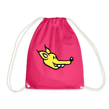 Dog Face Small Happy Puppy Pet - Drawstring Bag - fuchsia - Front