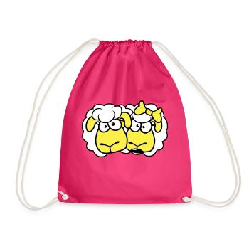 2 Schafe Pärchen Valentinstag Freunde Verliebt - Turnbeutel - Fuchsia - Vorne