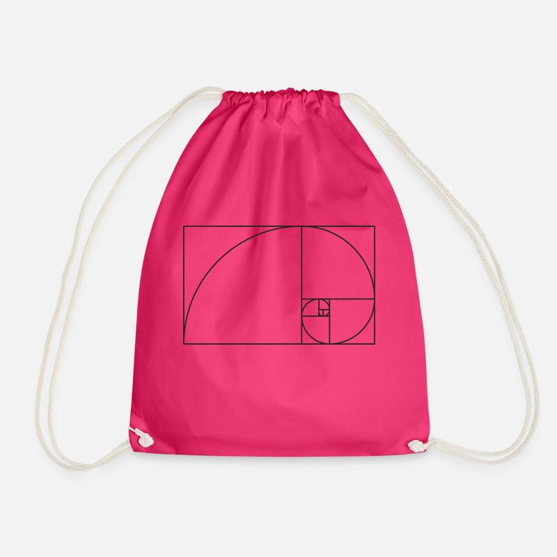 Fibonacci -Spirale (1c, Konstruktion) - Turnbeutel - Fuchsia