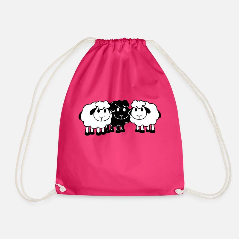 Schwarzes Schaf 3 Freunde Team Crew Schäfchen Süß - Turnbeutel - Fuchsia