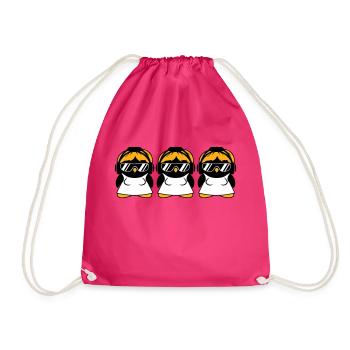 Pinguin DJ Girl Frauen Kopfhörer Sonnenbrille Team - Turnbeutel - Fuchsia - Vorne