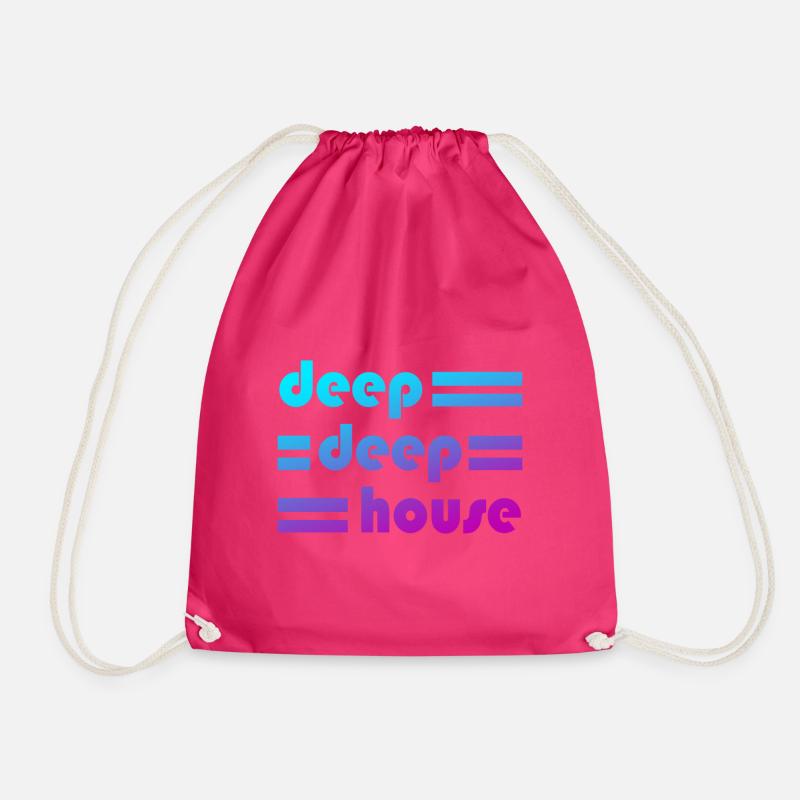 Deep Deep House - OSKR Design - Drawstring Bag - fuchsia