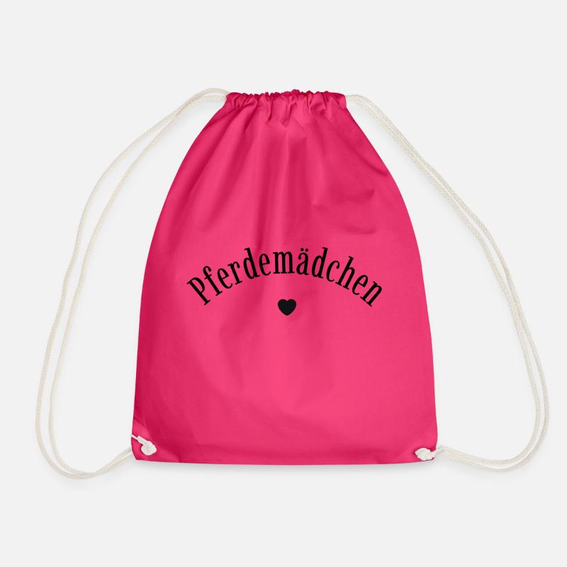 Pferdemädchen Herz Pferd reiten Geschenk - Turnbeutel - Fuchsia