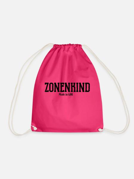Zonenkind Made in GDR Osten DDR Zone Platte Grenze - Turnbeutel - Fuchsia