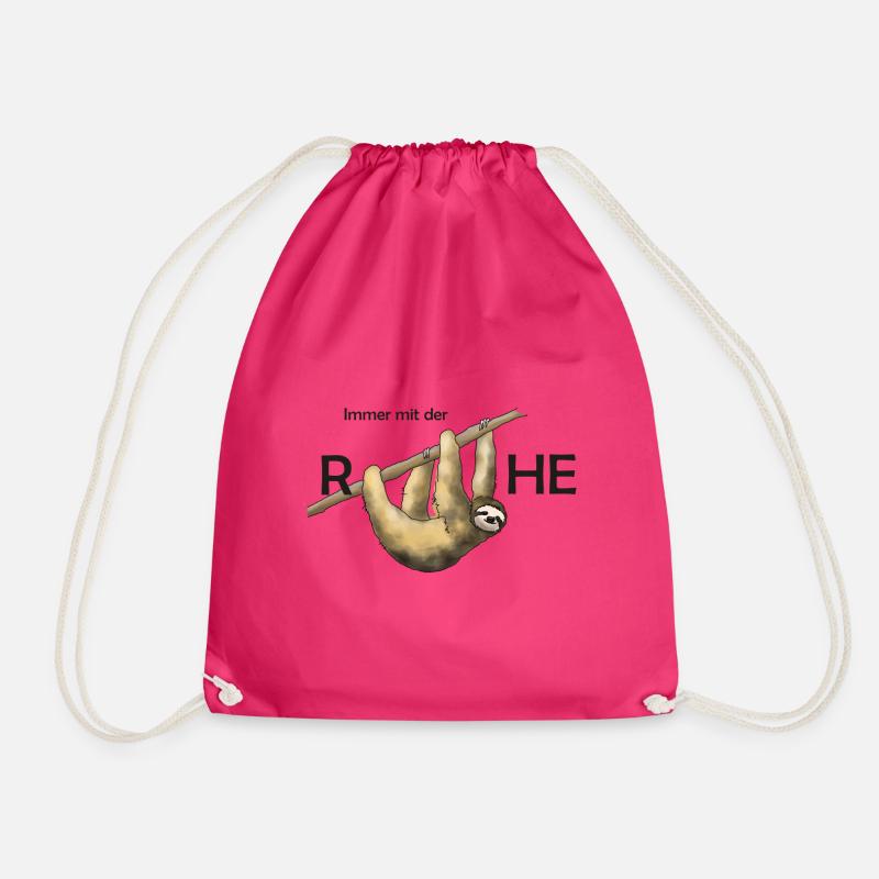 Immer mit der Ruhe, Faultier - Turnbeutel - Fuchsia