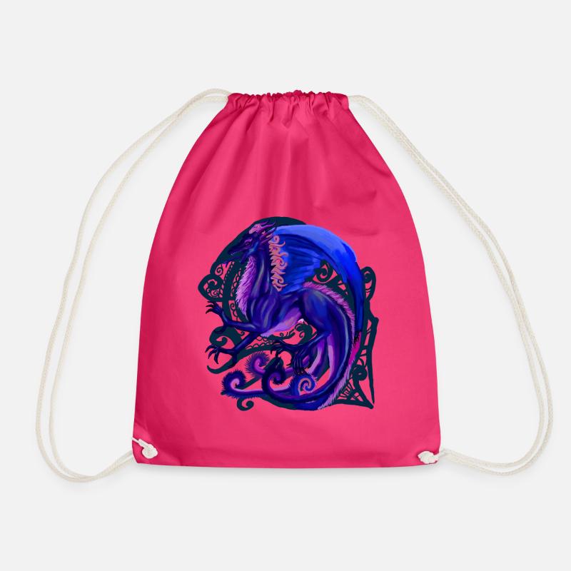 blauer Drache - Turnbeutel - Fuchsia