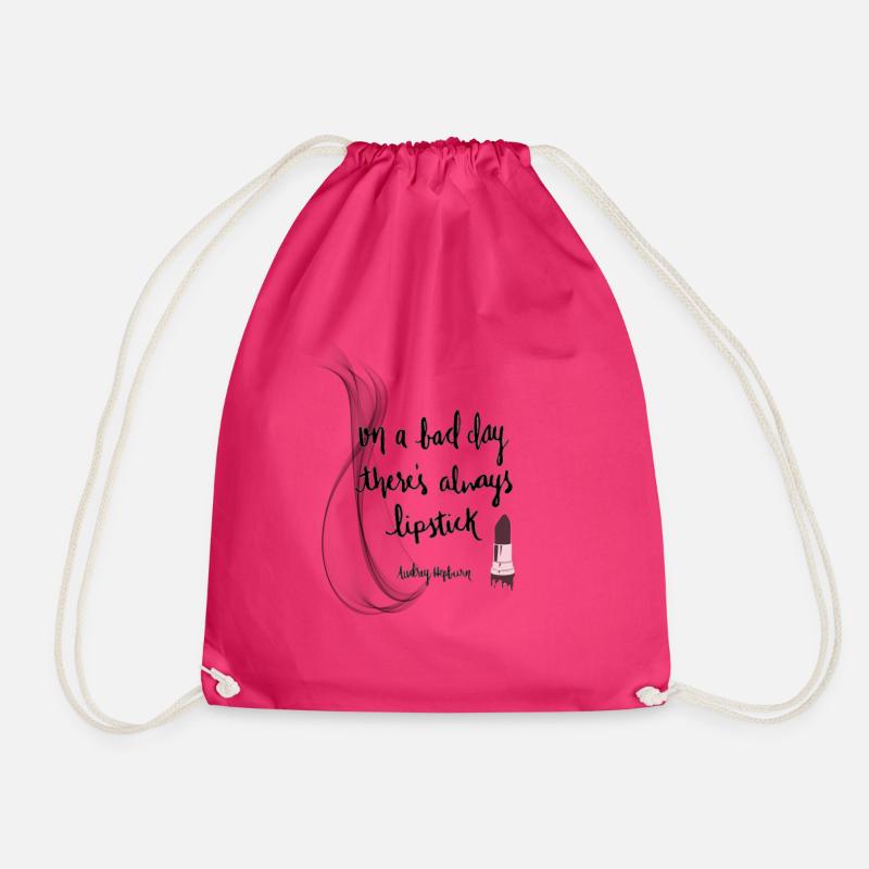 Lipstick - Drawstring Bag - fuchsia