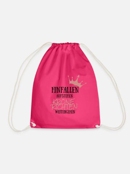Hinfallen-Aufstehen-Krone richten-Weitergehen - Turnbeutel - Fuchsia