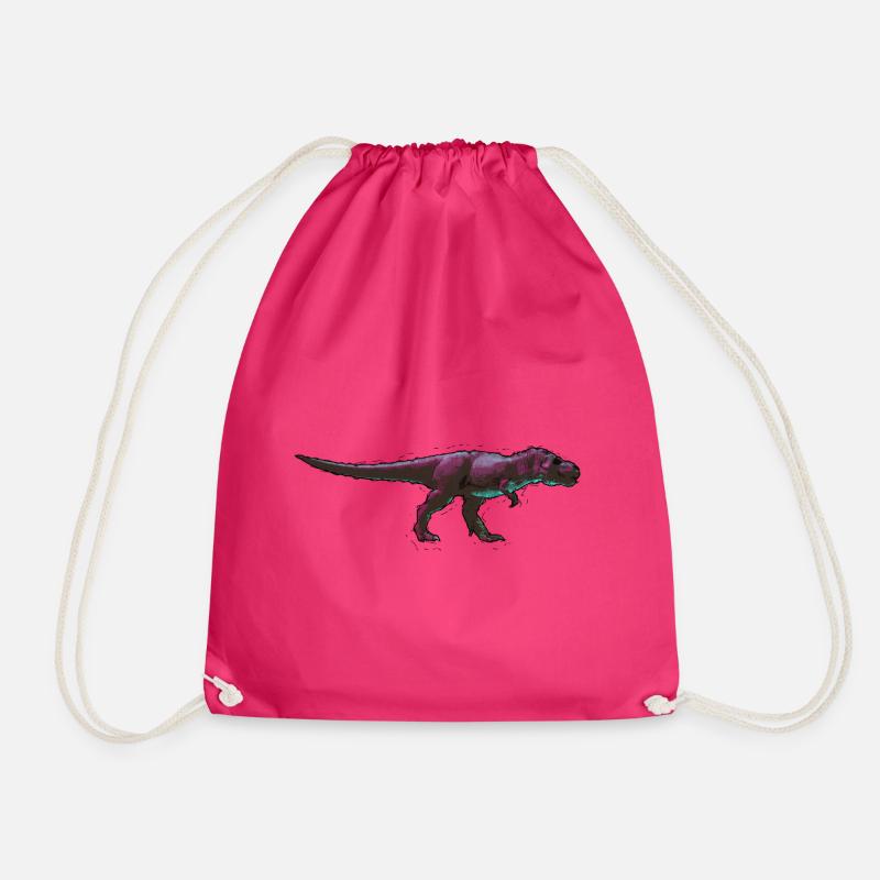 Raptor Dino dinosaurs dinosaur - Drawstring Bag - fuchsia