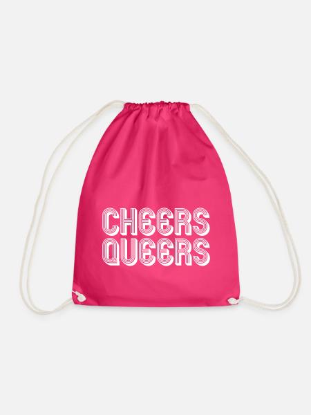 LGBT Cheers Queers schwul lesbisch queer Geschenk - Turnbeutel - Fuchsia