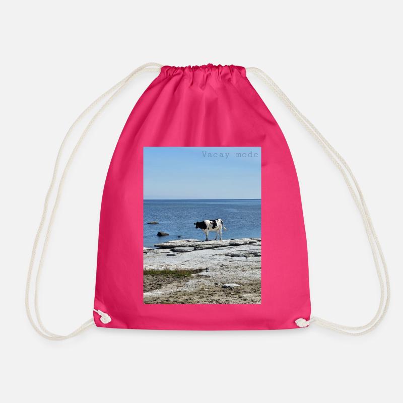 Vacay mode - Drawstring Bag - fuchsia