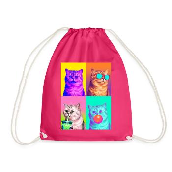 Katzen Perser Katze - Turnbeutel - Fuchsia - Vorne