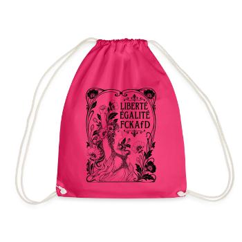 Liberté Égalité FCKAfD Art Nouveau Stil Protest - Turnbeutel - Fuchsia - Vorne
