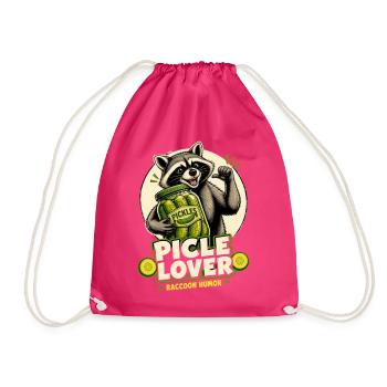 Waschbär Pickle-Lover Cartoon - Turnbeutel - Fuchsia - Vorne