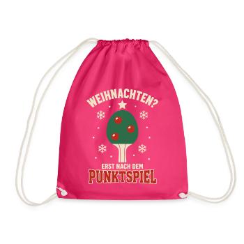 Tischtennis Weihnachten – Erst nach dem Punktspiel - Turnbeutel - Fuchsia - Vorne