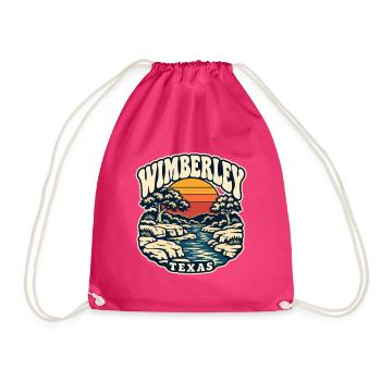 Texas Wimberley Sonnenuntergang Fluss - Turnbeutel - Fuchsia - Vorne