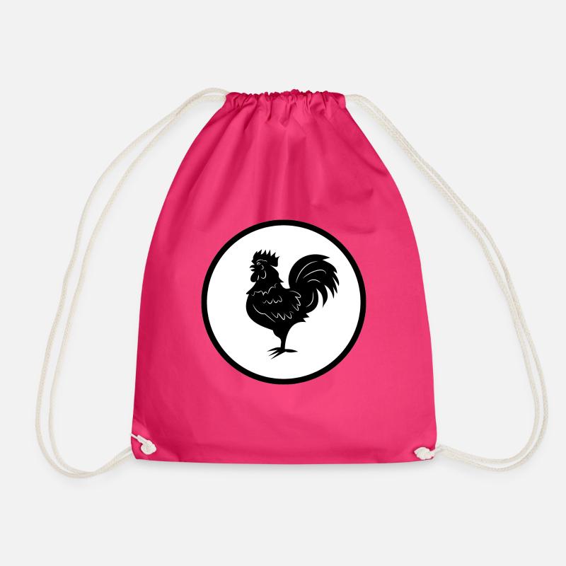 rooster - Drawstring Bag - fuchsia