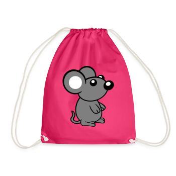 Mouse Mouse Cute Little Rat Rodent Friendly - Drawstring Bag - fuchsia - Front