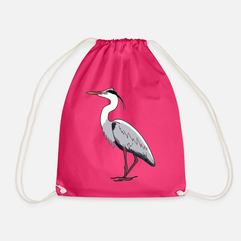 Graureiher - Turnbeutel - Fuchsia