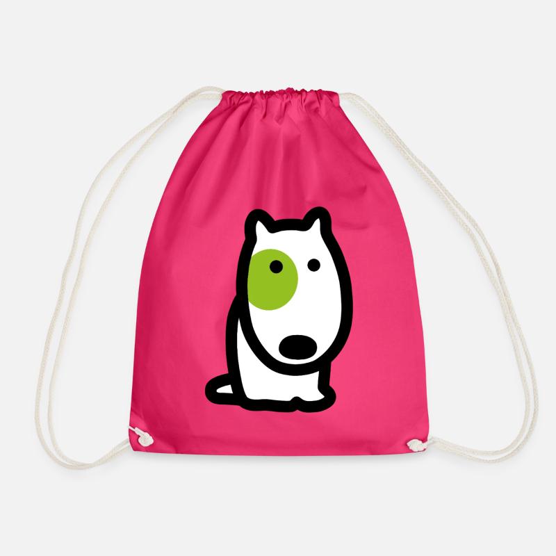 CORSO THE DOG with green eyes (front) - Drawstring Bag - fuchsia