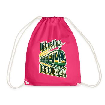 I fahr Schdrossaba - Turnbeutel - Fuchsia - Vorne
