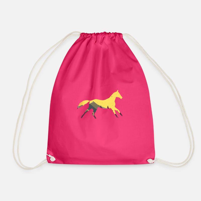Wildpferd Pferd Pferde Wildpferde - Turnbeutel - Fuchsia